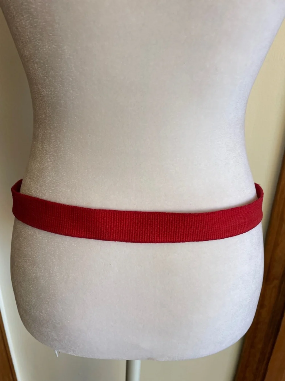COACH Vintage Red Canvas Belt Brown Leather Trim and Brass Buckle 34